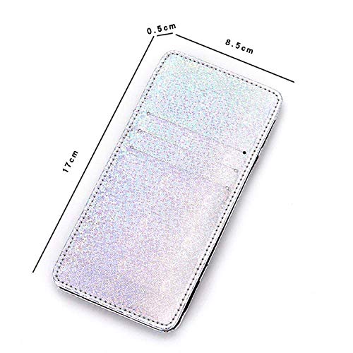 Carpeta mágica de Carpeta de Las Mujeres de Las Lentejuelas PU de los Hombres del Cuero y, Billetera Titular de Cuenta de Tarjeta 17cm * 8.5cm 2 SHIYUE (Color : 1, Size : 17CM*8.5CM)