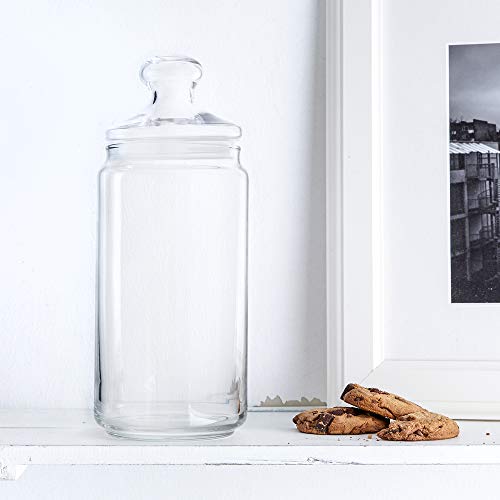 Casa Vivente Galletero, Tallo para Galletas, Pasta o Caramelos, con Cierre Hemético, Recipiente de Vidrio para Cocina, Capacidad 1500 ml