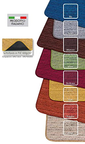 Casatessile Alfombra de Cocina Ancho 53 cm Melange. - Grigio, 150 cm.