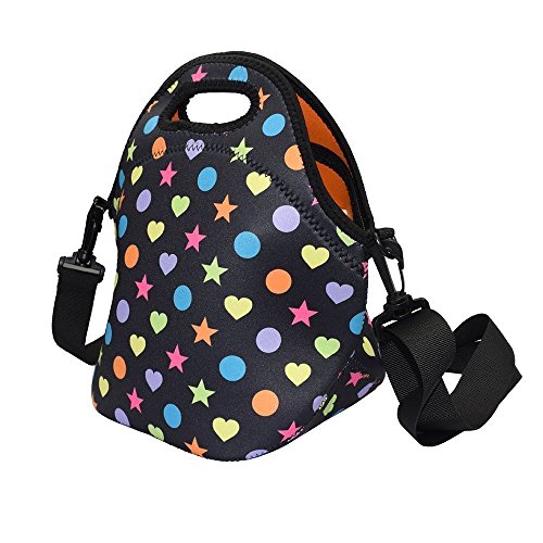 Case Wonder Bolsa Porta Alimentos - Neopreno Bolsa Almuerzo / Bolsa Comida/ Bolsa Térmica Porta Alimentos / Fiambreras Comida Trabajo con Correa de Hombro para Infantil Escolares Trabajo Picnic