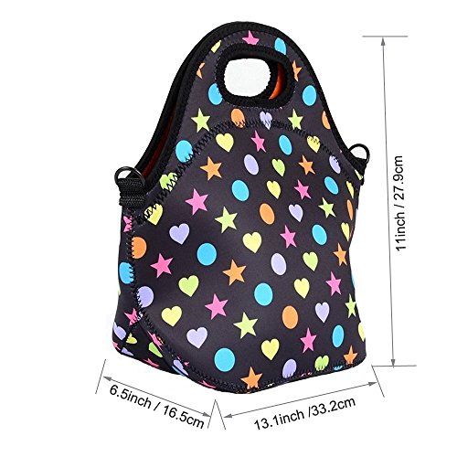 Case Wonder Bolsa Porta Alimentos - Neopreno Bolsa Almuerzo / Bolsa Comida/ Bolsa Térmica Porta Alimentos / Fiambreras Comida Trabajo con Correa de Hombro para Infantil Escolares Trabajo Picnic