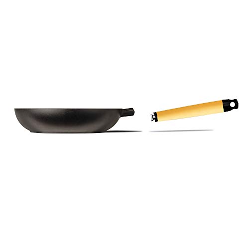 Castey - Sartén, Cuerpo de aluminio fundido, Base full induction, 26 cm Mango Amarillo