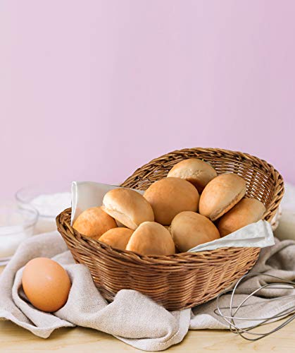 Cestas de mimbre tejidas para servir pan, frutas, verduras, restaurantes y vitrinas de mesa