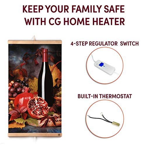 CG Home Calefacción Por Infrarrojos Calefacción de Pared Cuadro de Naturaleza muerta - Placa Calefactora de Pared Eléctrica 230V 430W. Eficiencia Energética - Calentamiento Rápido Flexible - Seguro.