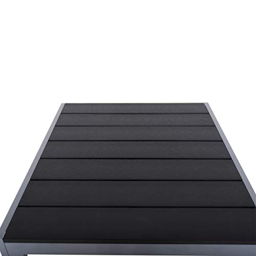 Chicreat - Mesa de aluminio con superficie de Polywood, 70 x 70 x 75 cm, plateado y negro