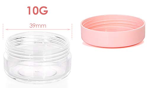 Chingde Tarro de Crema, 60 Piezas tarros cosméticos tarros vacíos contenedor de Muestra Frasco de plástico con Tapa bálsamo Labial para Almacenamiento de Maquillaje (10 ml)