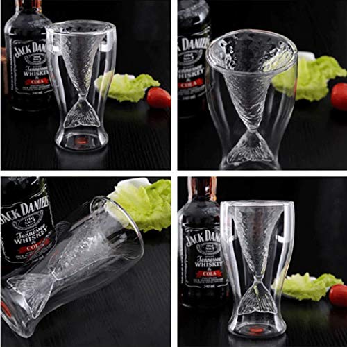 CHQYY Copas de Vino sin Tallo Sirena de la Copa de Vino - Vino Tinto de Cristal/Vidrio cóctel/Doble Vidrio/stalkless Copa de Vino/Home Bar Copa/Regalo Creativo / 4 Conjunto Pieza Apto para f
