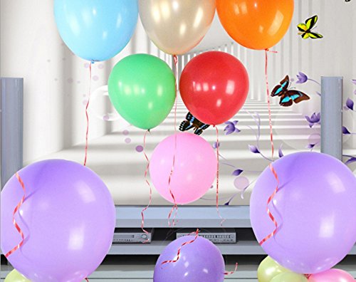 CHSYOO 5 x diámetro 90cm, Gigante Globo látex Redondo Globo decoración para Boda cumpleaños Bautismo Baby Shower niños Fiesta, Blanco Amarillo Rojo Azul Verde