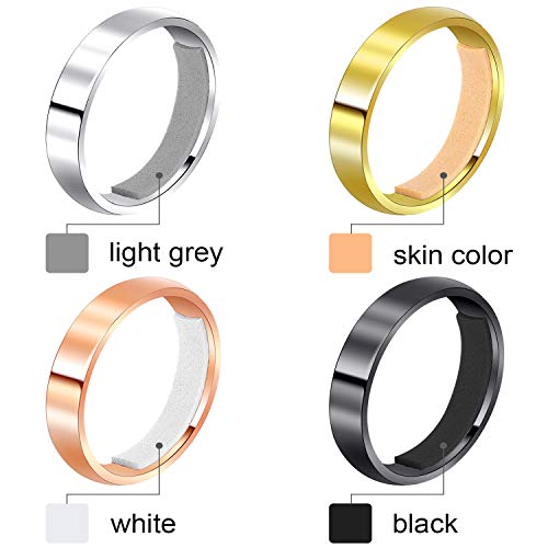 Chuangdi 8 Hojas de Ajustador de Talla de Anillo Invisible para Fijar Anillos Anchos, 152 Piezas Totalmente, 4 Colores, 2 Tipos de Espesor