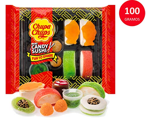 Chupa Chups Meals, Golosinas de Formas y Sabores Variados, Candy Sushi de 100 gr.