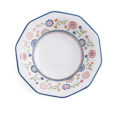 Churchill Vajilla de Loza Inglesa para 6 Personas, Forma decagonal, Decorado Floral, Porcelana, Marfil, 18 Piezas