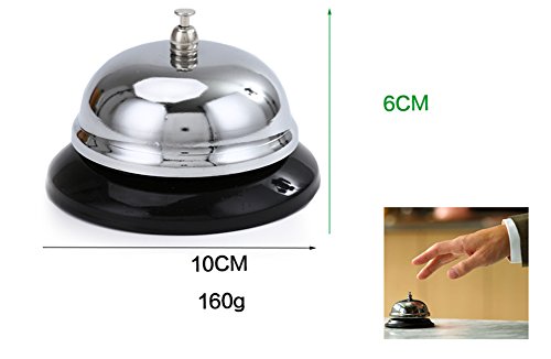 Chytaii Timbre de Mesa Timbre de Servicio Timbre Clasico de Acero para Llamadas de Servicio Campanilla de Recepción Hotel/Restaurante/Oficina