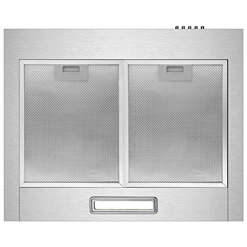 CIARRA CBCS6201 Campana Extractora Decorativa 60cm 380m³/h 65W - 3 Velocidades de Extracción - Evacuación al Exterior y Recirculación Interna por Filtro de Carbón CBCF002 - Acero Inoxidable Plata