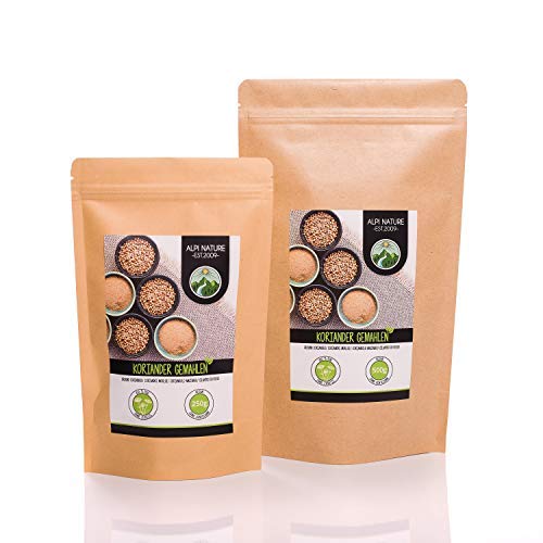 Cilantro molido, polvo de cilantro, semillas de cilantro molidas, 100% natural, semillas de cilantro en polvo, por supuesto sin aditivos, coriandolo (500 GR)