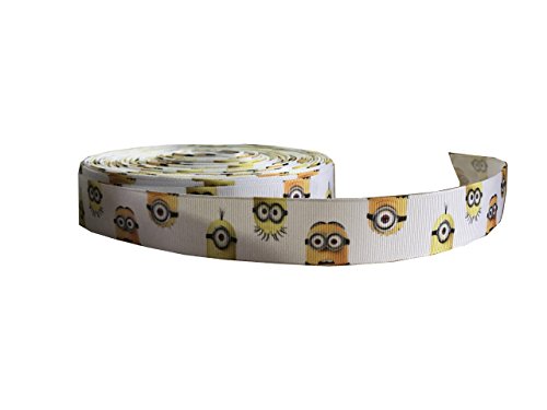 Cinta de grosgrén, decorativa, de 2 m x 22 mm, diseño de Minions, para tarta de cumpleaños, envoltura de regalos, tarjetas, lazo para cabello, zapatos