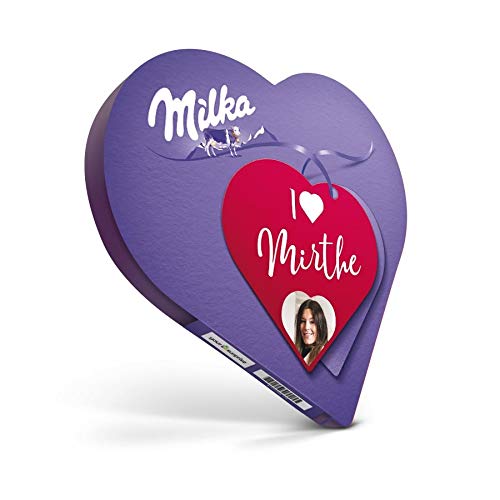 Cioccolato Personalizzato - Corazón de Chocolate Milka Personalizado con Nombre y Mensaje Personal