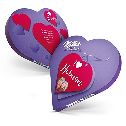 Cioccolato Personalizzato - Corazón de Chocolate Milka Personalizado con Nombre y Mensaje Personal