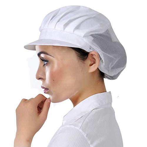 Cityelf Gorro de Cocinero Ajustable Sombrero para cocinar y restaurante Gorra para trabajo patissier cocina red de sombrero Mujer blanco (blanco 3)