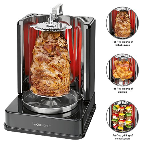 Clatronic DVG 3686 Parrilla Eléctrico 1400W Negro - Barbacoa (1400 W, Parrilla, Eléctrico, Negro, Alrededor, 220-240)