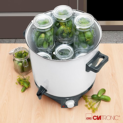 Clatronic EKA 3338 Olla eléctrica, 50 W, 25 litros, plástico, Negro/Blanco