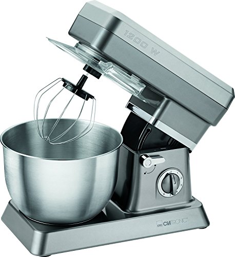 Clatronic Km 3630 - Batidora Amasadora Capacidad de 6,3 Litros, 8 Velocidades, 1200 W Color Titanio + Báscula Cocina