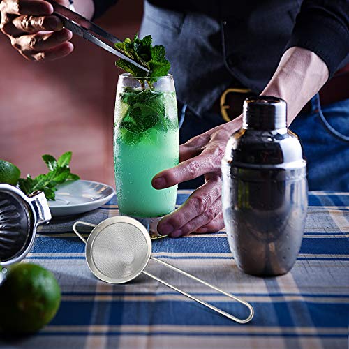 Colador De Cóctel,Aieve Paquete De 2 Colador De Alimentos De Acero Inoxidable Colador De Barra Colador De Jugo Fino Colador De Té Colador Cónico Con Mango Para Filtrar Cócteles, Té, Jugo