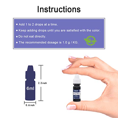 Colorante alimentario 12*6ml, Colorante Alimentario Alta Concentración Liquid Set para Colorear los Bebidas Pasteles Galletas Macaron Fondant
