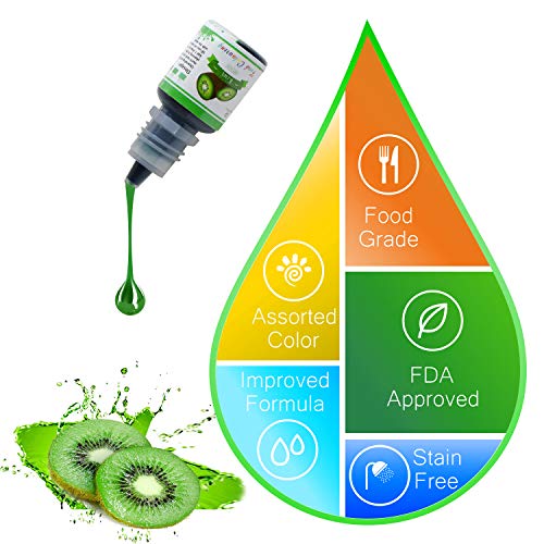 Colorante alimentario - Juego de colorante alimentario de pastel líquido concentrado de 18 colores para hornear, decorar, glasear y cocinar, hacer limo y manualidades de bricolaje - Botellas de 6 ml