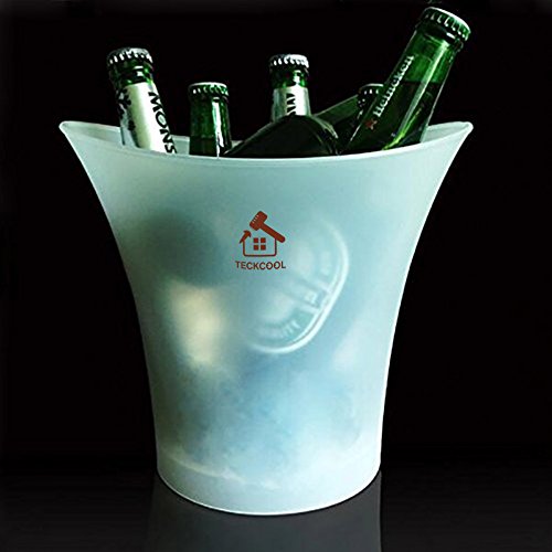 Colorido LED Luz Hielo Cubo de Champán, Vino Enfriador de bebidas cerveza hielo Bar fiesta 5 litros