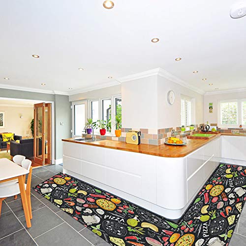 Comercial Candela Alfombra de Pasillo de Textil Resinado Antimanchas, Lavable | Base PVC Antideslizante y Aislante Diseño Pizzeria Cocina (52_x_100 CM)
