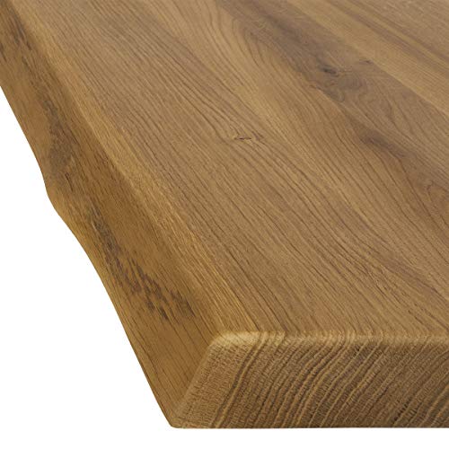 COMIFORT MSV– Mesa De Comedor Salón Oficina De Roble Macizo, Estilo Moderno Industrial Loft Amplia (180 cm, Ahumado)
