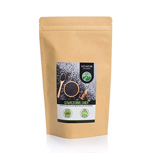 Comino negro entero (500g), semillas de comino negro 100% natural, semillas de comino negro natural sin aditivos, vegano