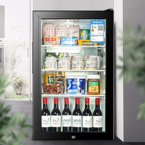 Congelador PequeñO Nevera Mini Frigorificos Mini Nevera De Una Puerta Refrigerado Con Cerradura Barra De Hielo Office Hotel Home Almacenamiento De Vino Ligeramente Congelado(black)