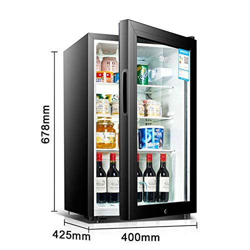 Congelador PequeñO Nevera Mini Frigorificos Mini Nevera De Una Puerta Refrigerado Con Cerradura Barra De Hielo Office Hotel Home Almacenamiento De Vino Ligeramente Congelado(black)