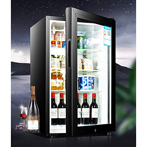 Congelador PequeñO Nevera Mini Frigorificos Mini Nevera De Una Puerta Refrigerado Con Cerradura Barra De Hielo Office Hotel Home Almacenamiento De Vino Ligeramente Congelado(black)