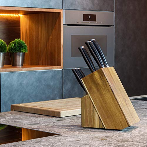 Coninx RAF Bloque de Cuchillos en Madera de Acacia - 13 x 19.5 x 23 cm - Organización De Cocina - 2 años de garantía