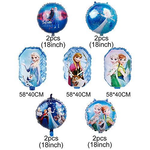 Copo de nieve Decoraciones para fiesta de cumpleaños - WENTS 8PCS Frozen Party Decoración de cumpleaños Globos Globo de papel de aluminio Globo de aire Decoración de cumpleaños para niños 18 pulgadas
