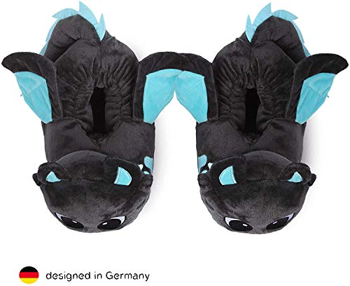 corimori Spark el Dragón Zapatillas De Casa Mujer (10 + Modelos) Talla Única 34-44, Color Negro (1847)