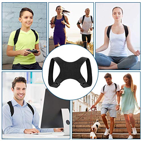 Corrector de Postura, Corrector Postura Espalda Faja para Hombre y Mujer Hombro Clavícula Espalda Recta Soporte - Mejorar Postura Posture Corrector incluye 2X Soportes para Hombreras y 1x Rodiller