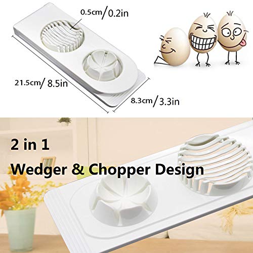 Cortador de huevos, separador de huevos de acero inoxidable para 2 tipos de cortador de huevos, cortador de ensalada, herramienta para cortar huevos duros