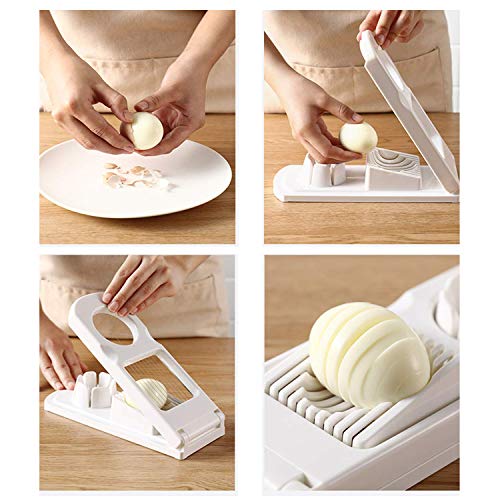 Cortador de huevos, separador de huevos de acero inoxidable para 2 tipos de cortador de huevos, cortador de ensalada, herramienta para cortar huevos duros