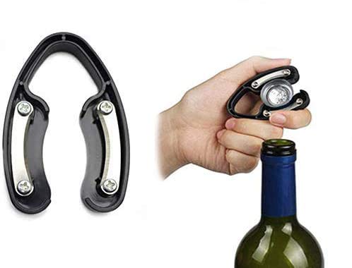 Cortador de papel de vino, hoja de corte de vino con mango de cuero, para botellas de vino elimina la parte superior de la lámina sin esfuerzo, paquete de caja de regalo para amantes del vino