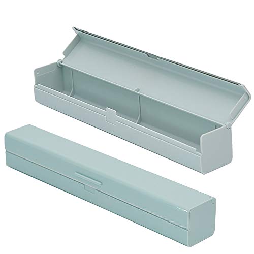 Cortador Para Film-Aluminio, Dispensador cortador de film de cocina de，Dispensador de Envoltura de Alimentos Plástico, Aluminio Pantalla Film Accesorio de Cocina Caja， Para Cocina (azul)
