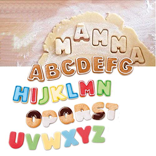 Cortadores Galletas,Letras Numeros Moldes Galletas Para Hornear De Acero Inoxidable Tartas Glaseado Fondant Decoración, Cookie Stencils Pancake de Galletas Herramientas Hornear, 37 Piezas (Plata)