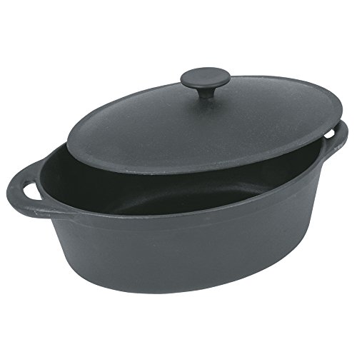 Crealys 28 cm Ollas de Hierro, Fundido, Negro