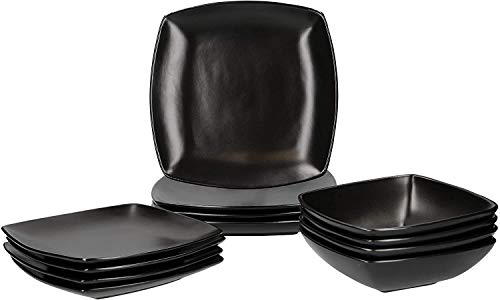 Creative Tops Schwarz Dinner Set, Ceramic, Negro, 12-Piece