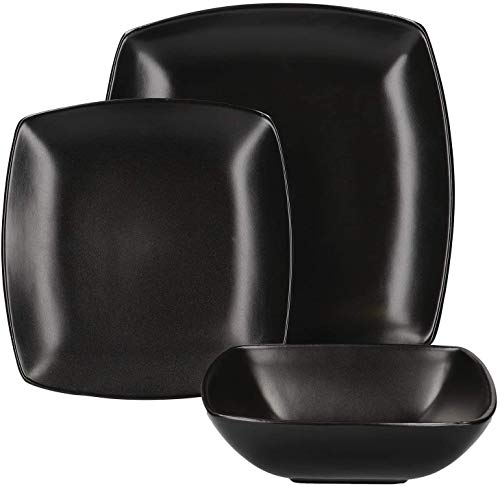 Creative Tops Schwarz Dinner Set, Ceramic, Negro, 12-Piece