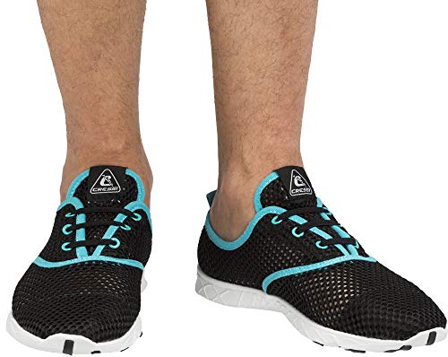 Cressi 1946 Aqua Shoes Zapatos Deportivo para Uso Acuático, Negro/Azul Claro, 40