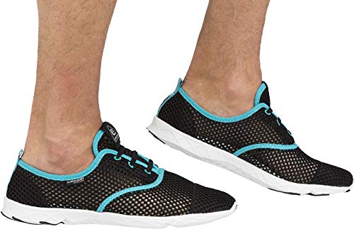Cressi 1946 Aqua Shoes Zapatos Deportivo para Uso Acuático, Negro/Azul Claro, 40