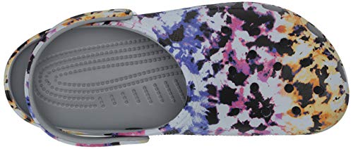 CROCS Classic Tie Dye Mania Clog, Chanclas Tiempo Libre y Sportwear Unisex Adulto, Multicolor (Multi/Light Grey), 41/42 EU